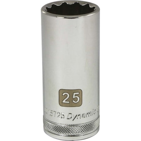 Dynamic 1/2" Drive, 25mm Metric Socket, 12 Points D015725